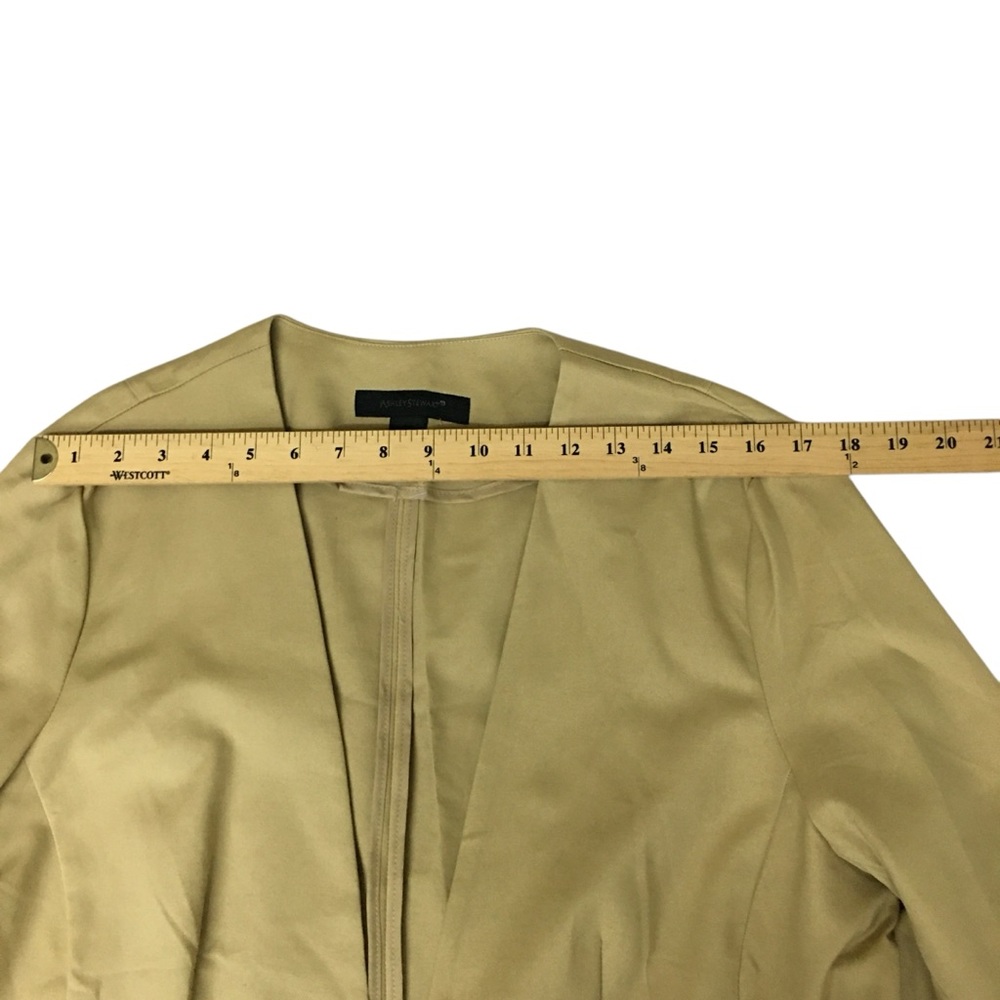 Ashley Stewart Tan Open Ruched Sleeve Cropped Jacket - Women’s 14 NWOT - Picture 6 of 13